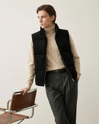 Cord-Steppweste mit Stehkragen