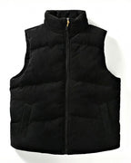 Cord-Steppweste mit Stehkragen