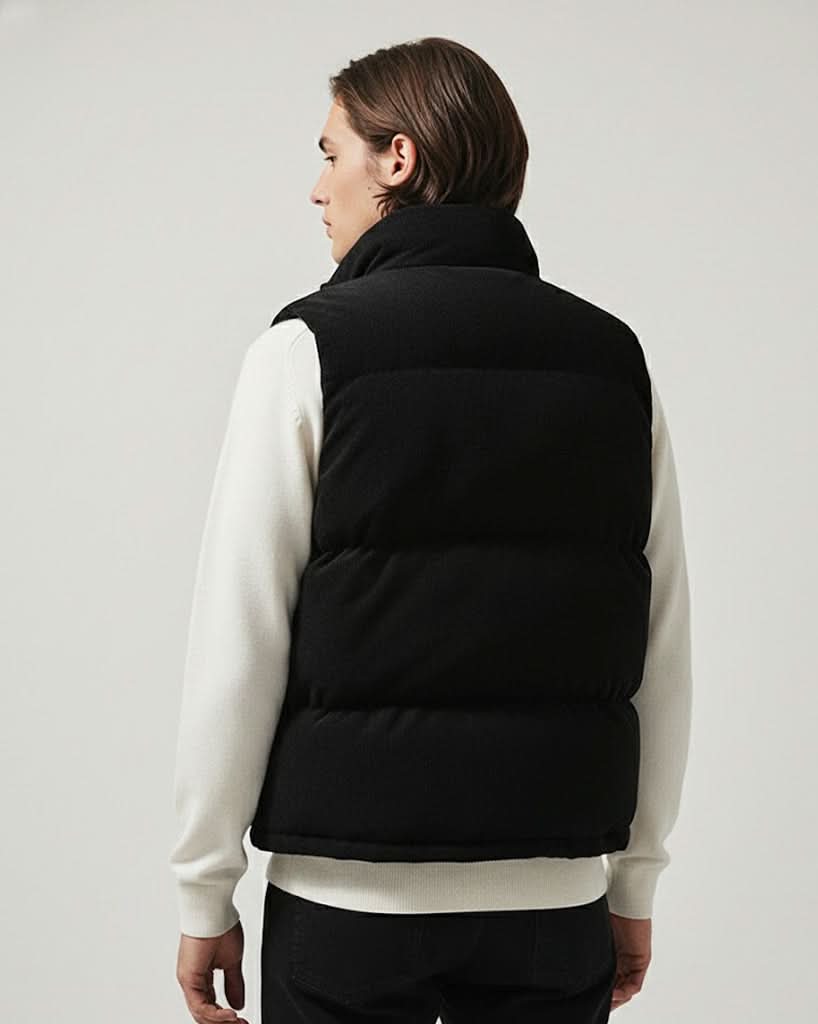 Cord-Steppweste mit Stehkragen